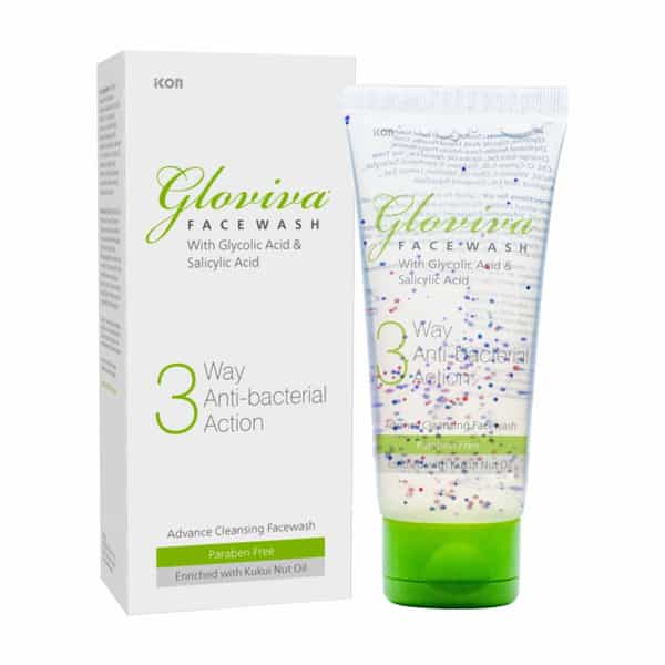 Gloviva 3 Way Antibacterial Face Wash 100 Ml | Salicylic Acid 0.5 % | Soap Free (Pack Of 1)