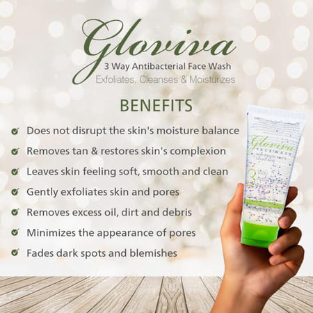 Gloviva 3 Way Antibacterial Face Wash 100 Ml | Salicylic Acid 0.5 % | Soap Free (Pack Of 1)