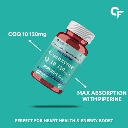 Carbamide Forte Coenzyme Q10 (Coq10) 120mg With Piperine 6mg Supports Heart Health 60 Capsules