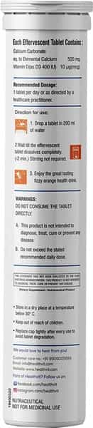 Healthvit Calvitan-D3 Calcium 500Mg & Vitamin D3- 20 Effervescent Tablets (Orange Flavour)