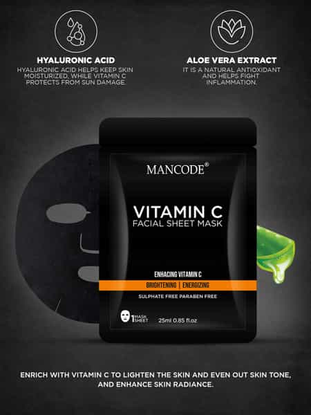 Mancode Vitamin C Facial Sheet Mask 25Ml