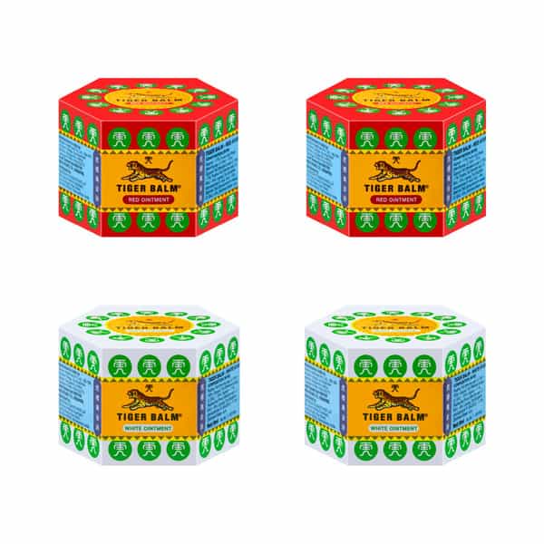 Tiger Balm Red & White Pain Relief Ointment Combo | 9Ml (Pack Of 4) 2 Red & 2 White