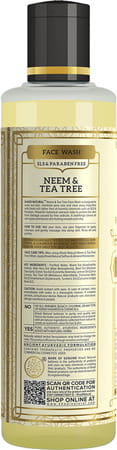 Khadi Natural Neem & Teatree Face Wash Sls & Paraben Free 210 Ml