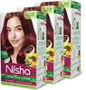 Nisha Creme Hair Color 3.16 Burgundy 120Gm Pack Of 3 | Ammonia Free Hair Colour | 100% Grey Coverage