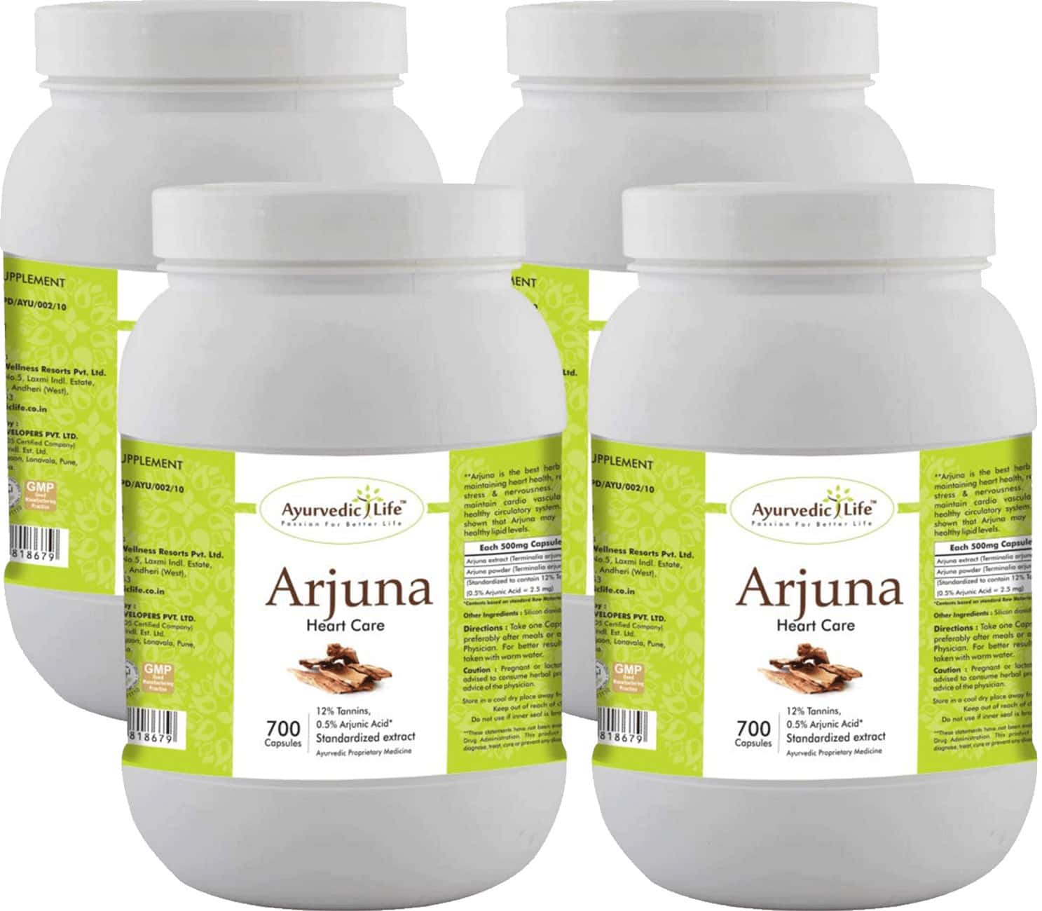 Ayurvedic Life Arjuna 700 Capsules Value Pack Of 4
