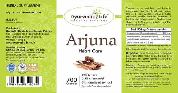 Ayurvedic Life Arjuna 700 Capsules Value Pack Of 4