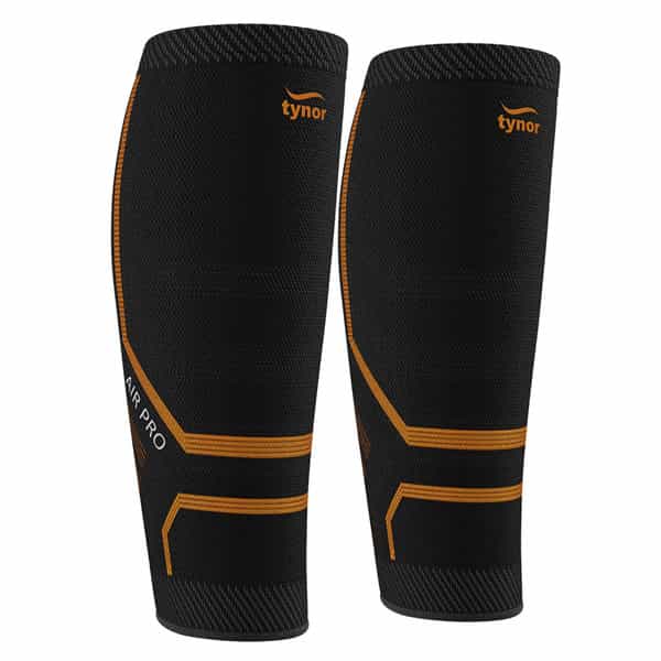 Tynor Calf And Shin Support Air Pro | Black & Orange | Large | 1 Unit