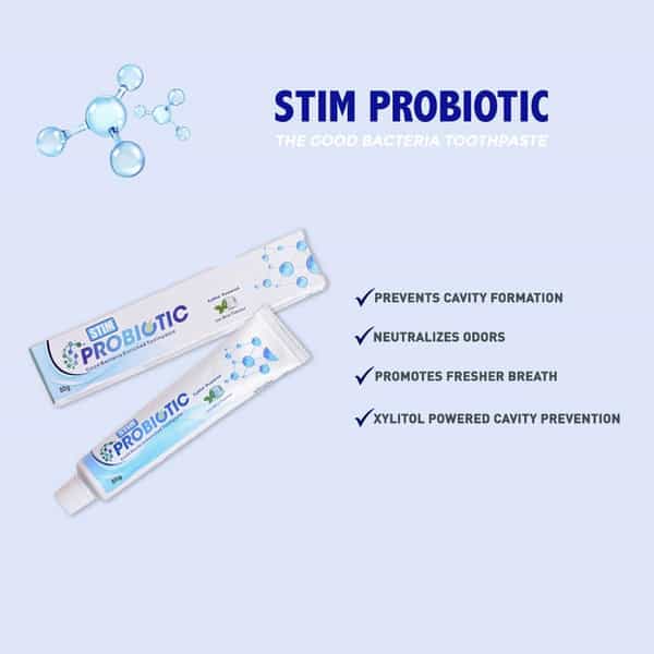 Stim Probiotic Toothpaste - Cavity Protection|Xylitol Powered|Freshens Breath|Healthy Teeth & Gums