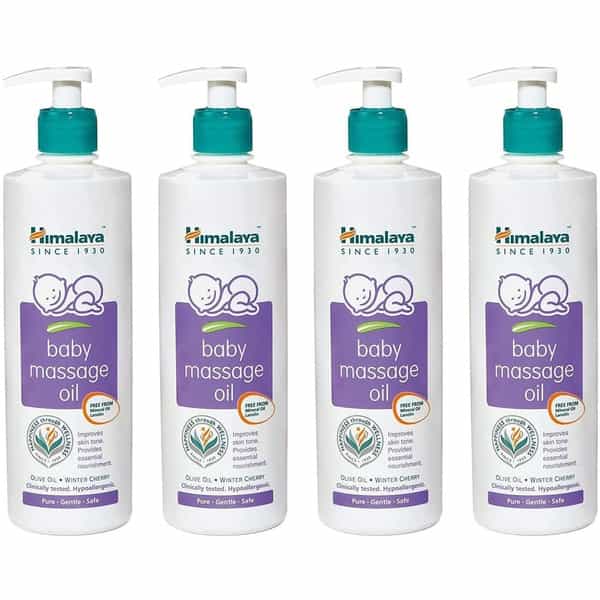Himalaya Face Body Oil Baby Massage Oil For All Skin Types (500 Ml) X Pack Of 4 (2000 Ml)