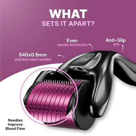 Coco Crush Derma Roller | Boost Hair Growth & Serum Absorption | 0.5mm 540 Needles