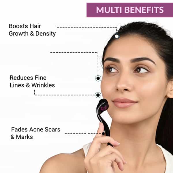 Coco Crush Derma Roller | Boost Hair Growth & Serum Absorption | 0.5Mm 540 Needles