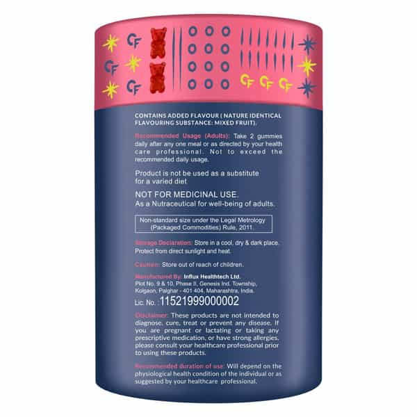 Carbamide Forte Collagen Supplements | Collagen Gummies - Mixed Fruit Flavour - 60 Gummy