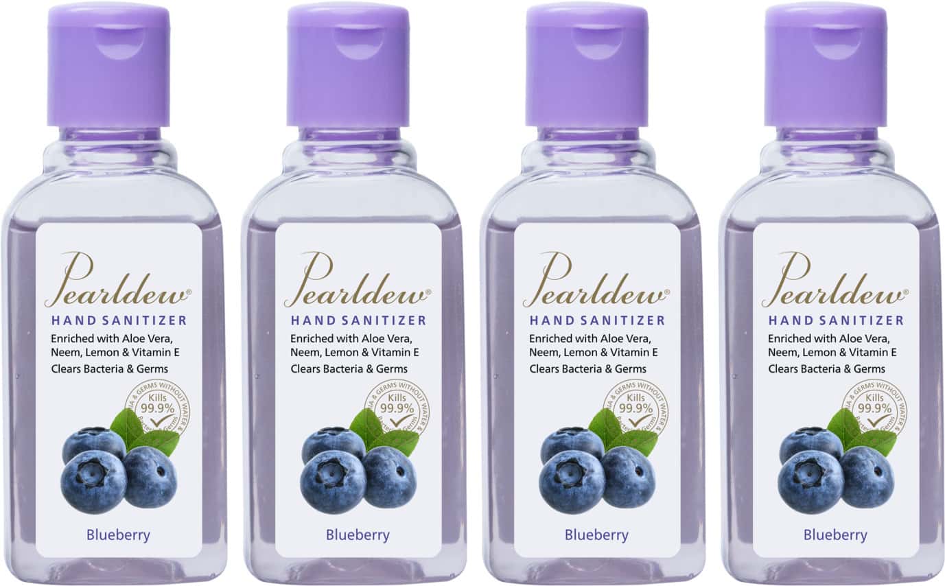 Pearldew Hand Sanitizer (gel) Blueberry 60 Ml - Pack Of 4
