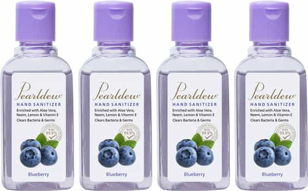 Pearldew Hand Sanitizer (Gel) Blueberry 60 Ml - Pack Of 4