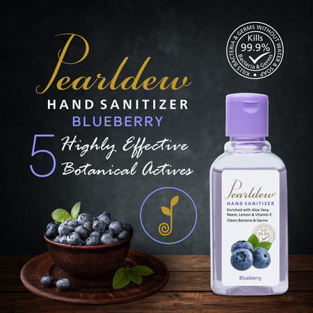 Pearldew Hand Sanitizer (Gel) Blueberry 60 Ml - Pack Of 4