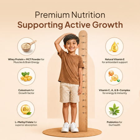 Miduty Kids Progrow+ Chocolate Nutrition Shake | Growth | Energy | Brain & Immunity | 400G