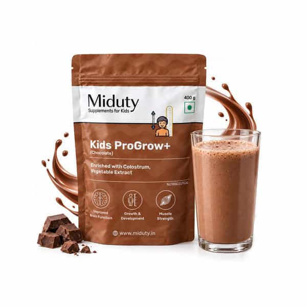 Miduty Kids Progrow+ Chocolate Nutrition Shake | Growth | Energy | Brain & Immunity | 400G