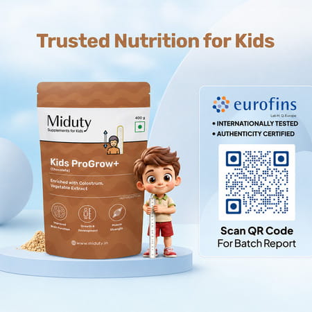 Miduty Kids Progrow+ Chocolate Nutrition Shake | Growth | Energy | Brain & Immunity | 400G
