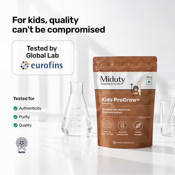 Miduty Kids Progrow+ Chocolate Nutrition Shake | Growth | Energy | Brain & Immunity | 400G