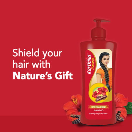 Karthika Hair Fall Shield Shampoo, With The Goodness Of Shikakai And Hibiscus,For Men & Women,650ml
