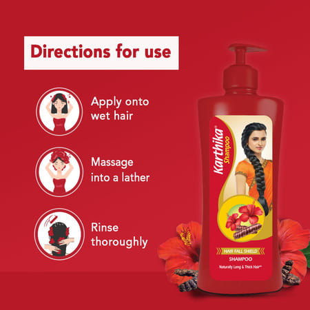 Karthika Hair Fall Shield Shampoo, With The Goodness Of Shikakai And Hibiscus,For Men & Women,650ml