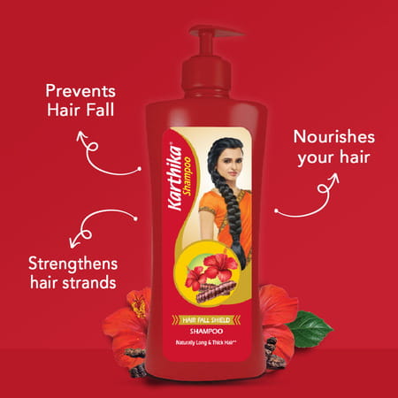 Karthika Hair Fall Shield Shampoo, With The Goodness Of Shikakai And Hibiscus,For Men & Women,650ml