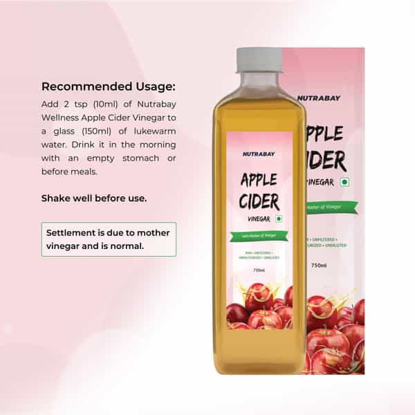Nutrabay Wellness Apple Cider Vinegar - Acv With Mother Of Vinegar - 750 Ml