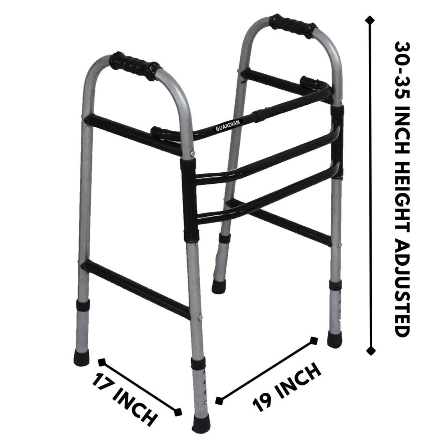 Buy GUARDIAN WALKING WALKER FOR PATIENTS, FOLDABLE WALKER, GREY Online