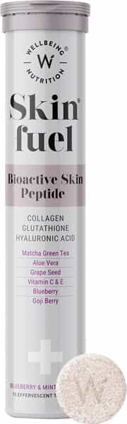 Wellbeing Nutrition Skin Fuel Japanese Collagen | L-Glutathione | Hyaluronic Acid For Skin - 15 Tabs