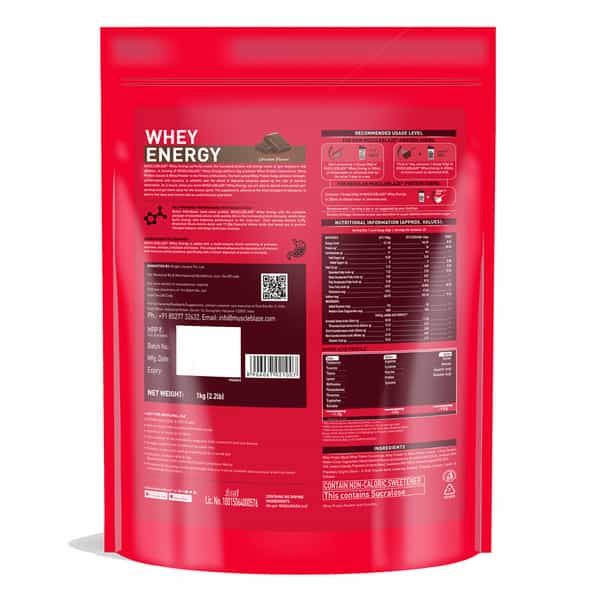 Muscleblaze Whey Energy (Chocolate | 1Kg) | 24G Protein With Shaker | 650Ml (Combo Pack)