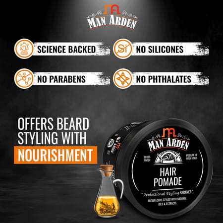 Man Arden Hair Pomade Professional Styling For Gloss Finish Medium To High Hold Easy Wash Off 50gm