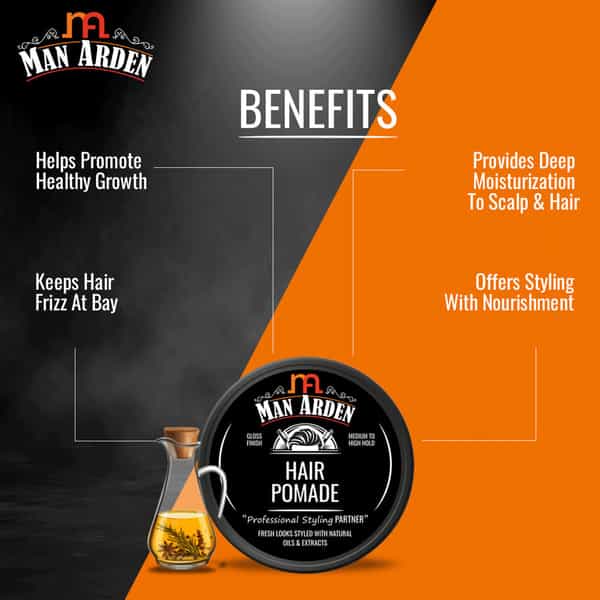 Man Arden Hair Pomade Professional Styling For Gloss Finish Medium To High Hold Easy Wash Off 50Gm