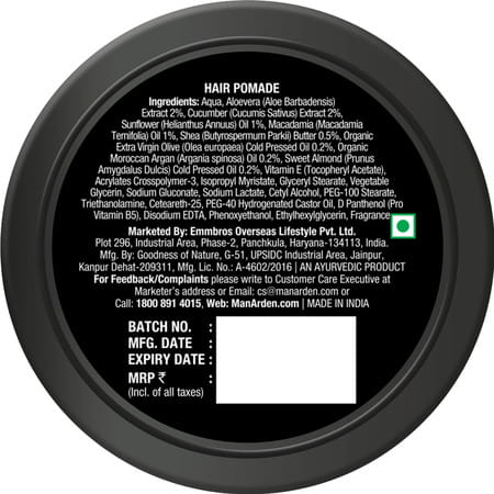 Man Arden Hair Pomade Professional Styling For Gloss Finish Medium To High Hold Easy Wash Off 50gm