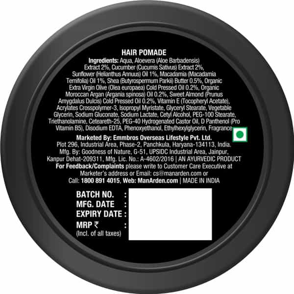 Man Arden Hair Pomade Professional Styling For Gloss Finish Medium To High Hold Easy Wash Off 50Gm