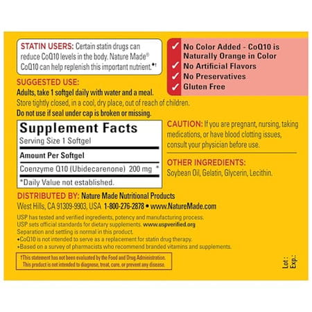 Nature Made Coq10 200Mg | Dietary Supplement For Heart Health Support | 80 Softgels | 80 Day Supply