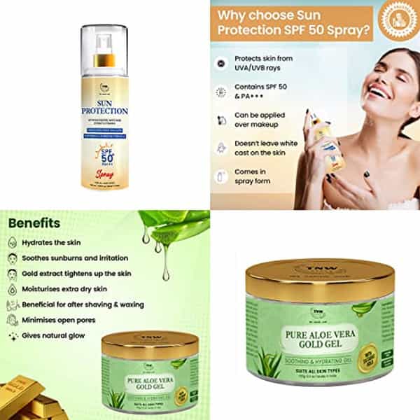Tnw The Natural Wash Skincare Combo With Sun Protection Spf 50 Spray & For All Skin Types