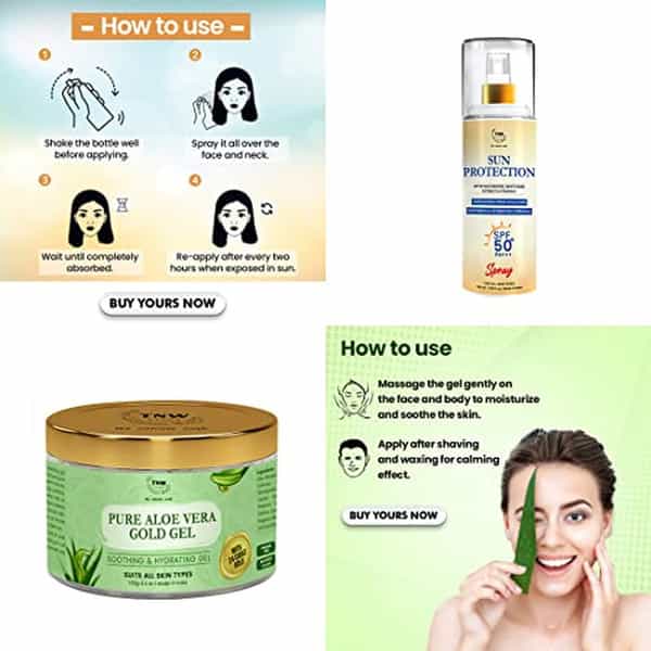 Tnw The Natural Wash Skincare Combo With Sun Protection Spf 50 Spray & For All Skin Types