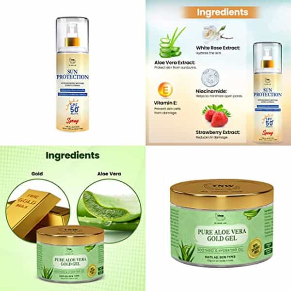 Tnw The Natural Wash Skincare Combo With Sun Protection Spf 50 Spray & For All Skin Types