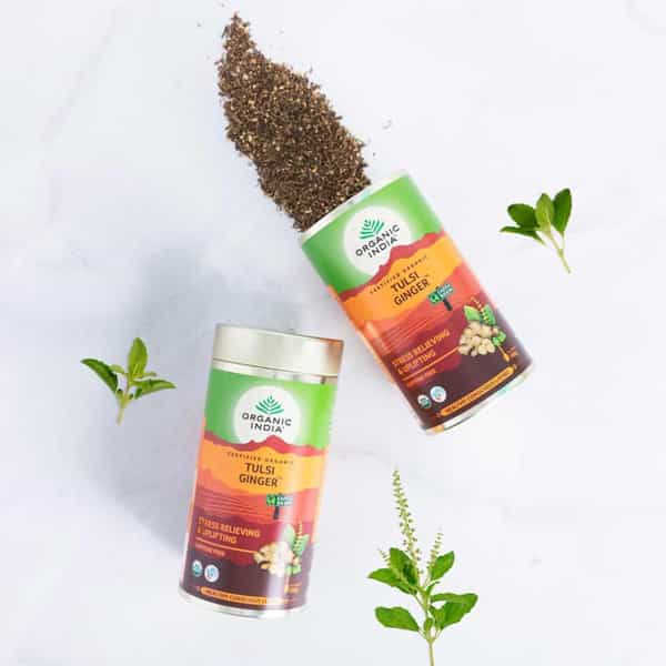 Organic India Tulsi Ginger Tea Tin 100 Gm