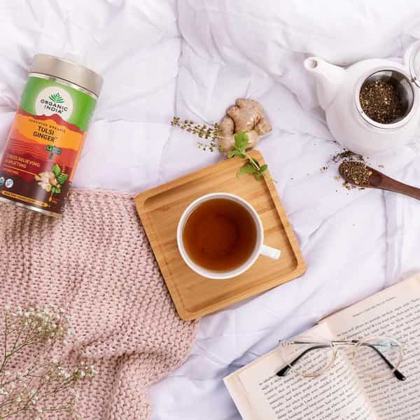 Organic India Tulsi Ginger Tea Tin 100 Gm