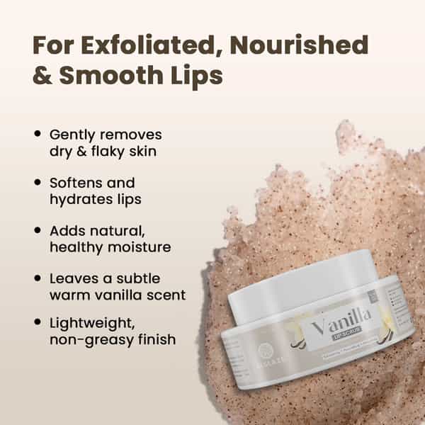 Alglaze Vanilla Lip Scrub | Exfoliates Smoothens | Sugar Crystals Vanilla & Moisturising Blend | 25G