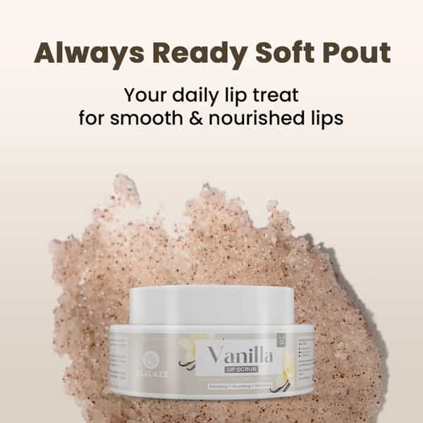 Alglaze Vanilla Lip Scrub | Exfoliates Smoothens | Sugar Crystals Vanilla & Moisturising Blend | 25G