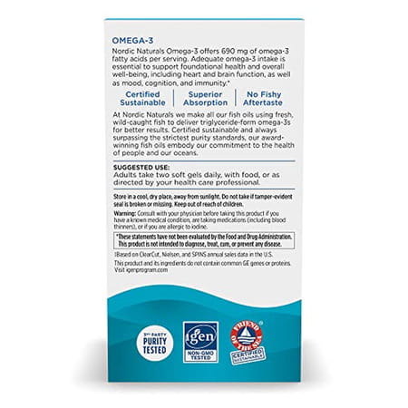 Nordic Naturals Omega 3 Fish Oil Epa And Dha 690Mg Omega 3 Fish Oil 180 Softgels For Adults