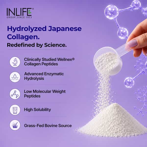 Inlife Japanese Hydrolyzed Collagen | Skin Health | Bone Health For Men & Women (Unflavoured | 200G)