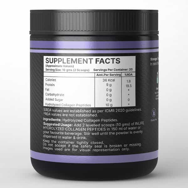 Inlife Japanese Hydrolyzed Collagen | Skin Health | Bone Health For Men & Women (Unflavoured | 200G)