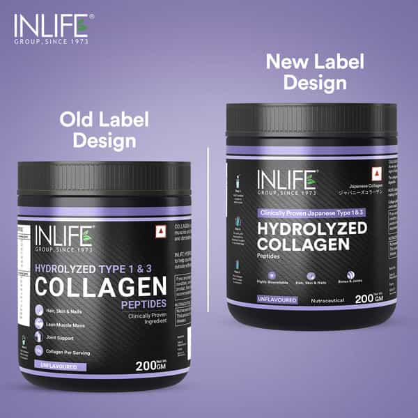 Inlife Japanese Hydrolyzed Collagen | Skin Health | Bone Health For Men & Women (Unflavoured | 200G)