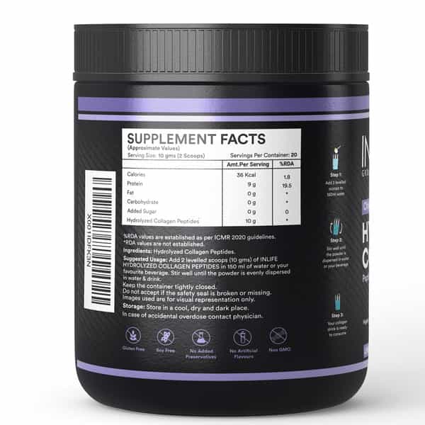 Inlife Japanese Hydrolyzed Collagen | Skin Health | Bone Health For Men & Women (Unflavoured | 200G)