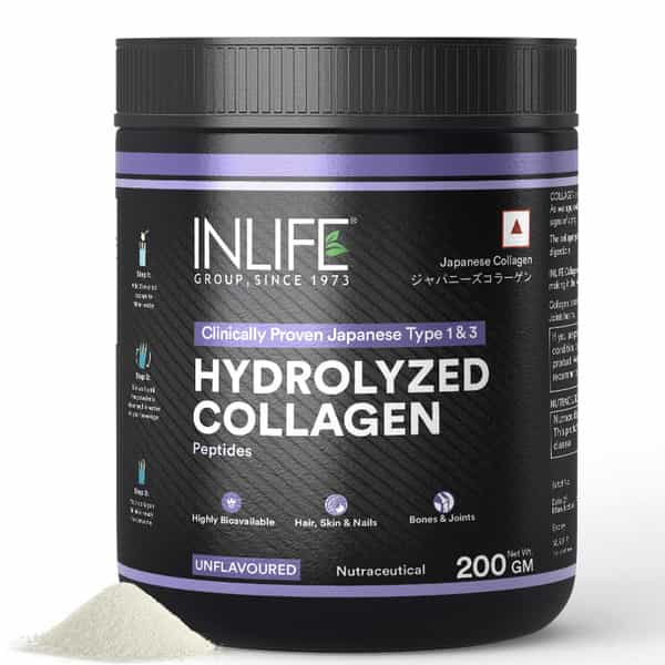 Inlife Japanese Hydrolyzed Collagen | Skin Health | Bone Health For Men & Women (Unflavoured | 200G)