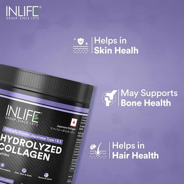 Inlife Japanese Hydrolyzed Collagen | Skin Health | Bone Health For Men & Women (Unflavoured | 200G)