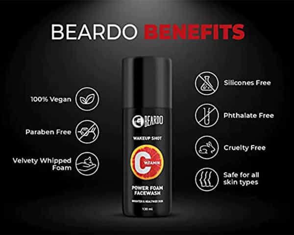 Beardo Skin Brightening Vitamin C Power Foam Face Wash For Men - 130 Ml